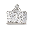 Brass Micro Pave Clear Cubic Zirconia Pendants KK-G545-01P-1