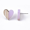 Transparent Resin & Wood Stud Earrings EJEW-N017-002A-D03-4