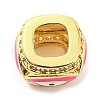 Rack Plating Brass Micro Pave Cubic Zirconia Evil Eye European Beads with Enamel KK-M247-34G-02-2