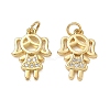Brass Micro Pave Clear Cubic Zirconia Pendants CU-CBA9AFC-01G-35-1