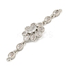 Brass Pave Clear Cubic Zirconia Flower Links Connector Charms KK-P277-50P-2