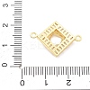 Brass Clear Cubic Zirconia Connector Charms KK-B134-28G-4