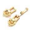 Brass Micro Pave Clear Cubic Zirconia Fold Over Clasps X-KK-C075-32G-2