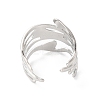 Non-Tarnish 304 Stainless Steel Twist Wave Open Cuff Ring for Women RJEW-K245-30P-2