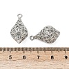 Hollow Out Brass Pendant Rhinestone Settings KK-G532-07P-3