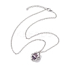 Crystal Stone Cage Pendant Necklaces NJEW-JN04757-01-2