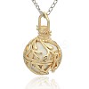 Golden Tone Brass Hollow Round Cage Pendants LS-KK-J236-09G-2