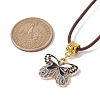 Alloy Enamel Butterfly Pendant Necklaces NJEW-JN04580-04-3