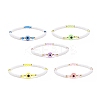 Resin Evil Eye & Acrylic Beaded Stretch Bracelet for Women BJEW-JB08609-1