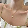 304 Stainless Steel Pave Natural White Shell Avocado Pendants Necklaces for Women FS-WGDDBAD-01-1