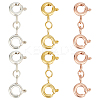 GOMAKERER 6Pcs 3 Colors 925 Sterling Silver Spring Ring Clasps STER-GO0001-15-1