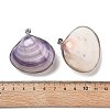 Electroplate Natural White Shell Pendants KK-F882-04P-3