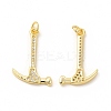 Rack Plating Brass Micro Pave Cubic Zirconia Tool Pendants KK-I699-15G-1