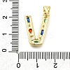 Brass Micro Pave Clear Cubic Zirconia Pendants KK-G521-01G-V-01-3