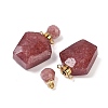 Natural Strawberry Quartz Openable Perfume Bottle Pendants G-I381-02G-03-2