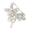 Alloy Crystal Rhinestone Flower Brooch JEWB-U006-14P-2
