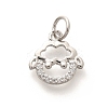 Rack Plating Brass Micro Pave Cubic Zirconia Pendants KK-H508-28P-06-1