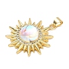Brass Micro Pave Cubic Zirconia Pendants KK-P345-11G-2