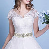 Brass Flower Bridal Belt with Glass Rhinestones for Wedding Dress AJEW-WH0455-005B-6