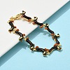 Brass Enamel Link Bracelets for Women BJEW-B149-03G-1