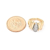 Brass Micro Pave Clear Cubic Zirconia Cuff Finger Rings for Women RJEW-C116-16G-5
