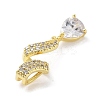 Brass Micro Pave Cubic Zirconia Pendants KK-F877-17G-2
