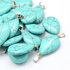 Teardrop Natural & Synthetic Mixed Stone Pendants X-G-Q368-M-2