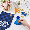 Polyester and Polycotton Pet Hat & Collar & Bib Birthday Party set AJEW-WH20010-97-3