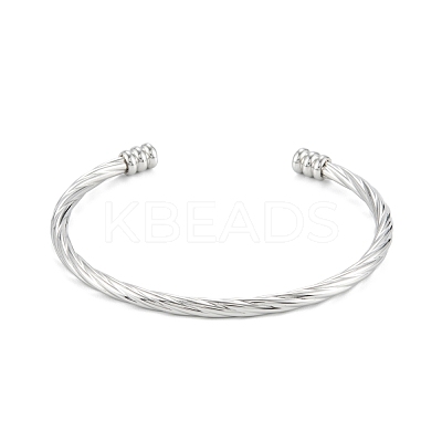 Non-Tarnish 304 Stainless Steel Cuff Bangles BJEW-K222-01P-1