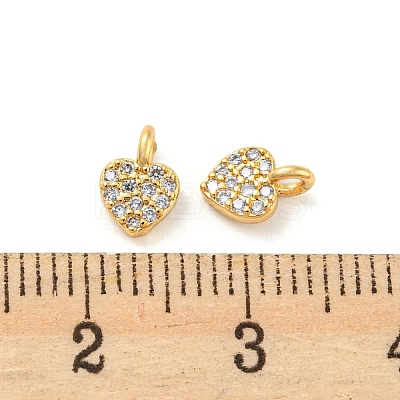 Rack Plating Brass Micro Pave Cubic Zirconia Charms KK-C038-04G-1