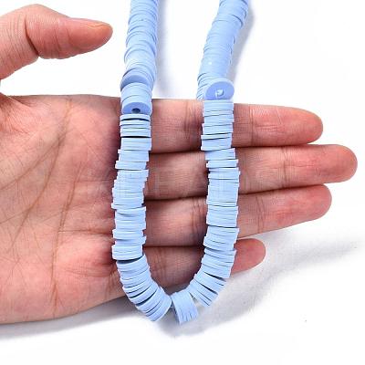 Flat Round Handmade Polymer Clay Beads CLAY-R067-10mm-32-1
