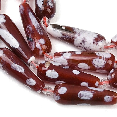 Natural Fire Crackle Agate Beads Strands G-K393-F01-10x30-1