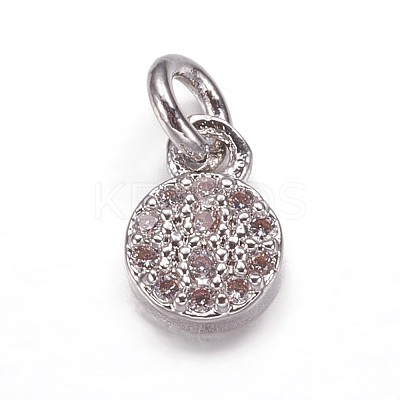 Brass Micro Pave Cubic Zirconia Pendants ZIRC-K070-43P-1