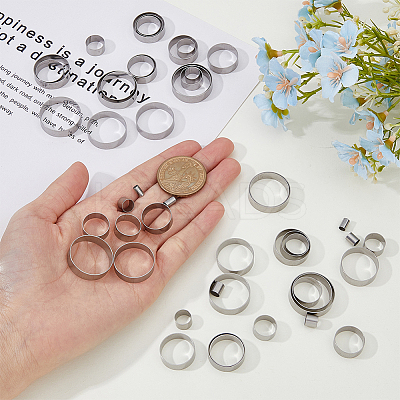 40Pcs 40 Styles 201 Stainless Steel Guides Ring FIND-FH00006-87-1