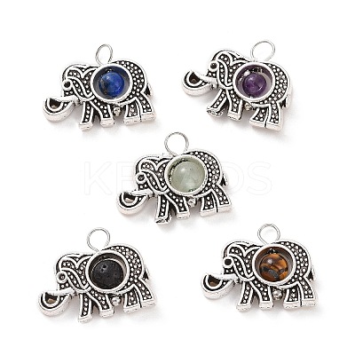 Natural Mixed Stone Pendants PALLOY-JF01714-02-1