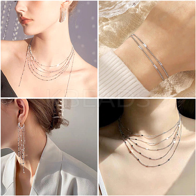 DIY 304 Stainless Steel Figaro Chain Necklaces Bracelet Making Kit DIY-TA0009-99-1