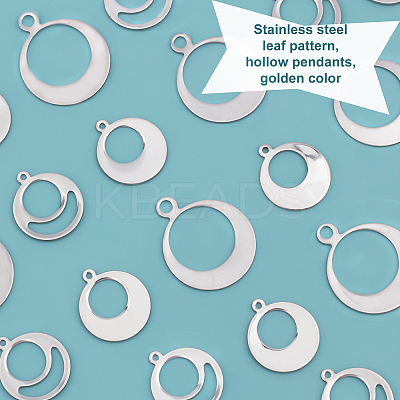 60Pcs 3 Style 201 Stainless Steel Pendants STAS-UN0029-28-1