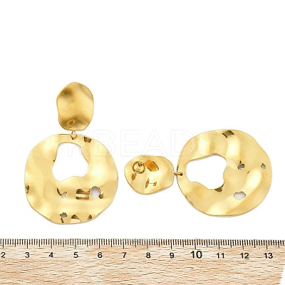 304 Stainless Steel Dangle Stud Earrings for Women EJEW-K268-13B-G-1