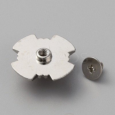 Zinc Alloy & Resin Coin Screw Rivets FIND-WH0110-630P-02-1