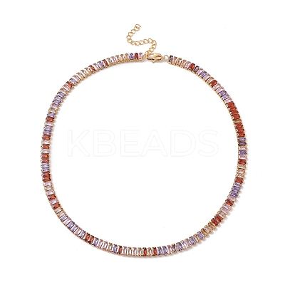 Cubic Zirconia Tennis Necklaces NJEW-G017-01E-G-1