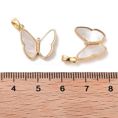 Double Butterfly Brass Micro Pave Clear Cubic Zirconia Pendants KK-B102-19G-1
