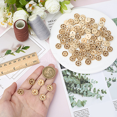 100Pcs 2-Hole Coconut Buttons BUTT-CY0001-31-1