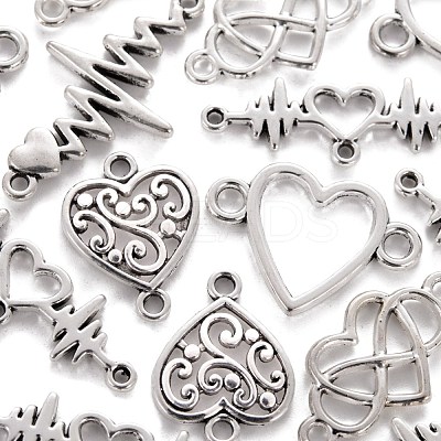 100Pcs 5 Style Tibetan Style Zinc Alloy Links Connectors FIND-LS0001-40AS-1