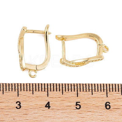 Rack Plating Brass Cubic Zirconia Hoop Earring Findings KK-S374-04G-05-1
