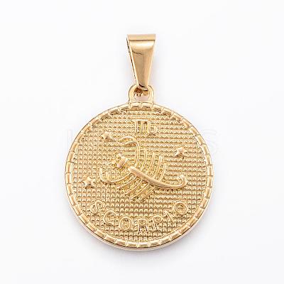 Real 18K Gold Plated 304 Stainless Steel Pendants STAS-H372-01H-1