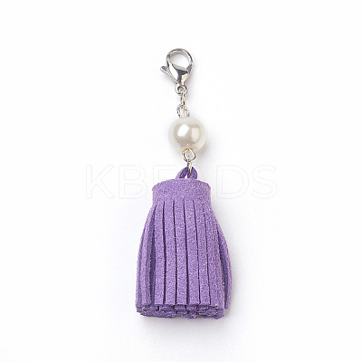 Faux Suede Cord Tassel Pendant HJEW-JM00332-M-1