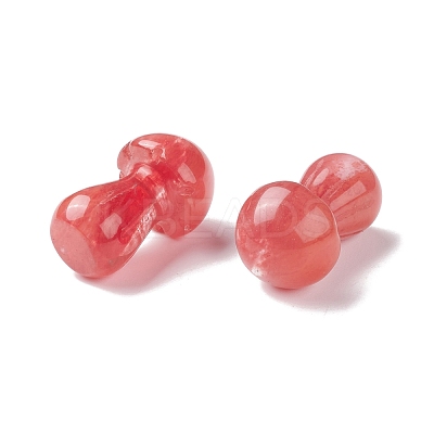 Synthetic Cherry Quartz Glass GuaSha Stone G-A205-25Q-1