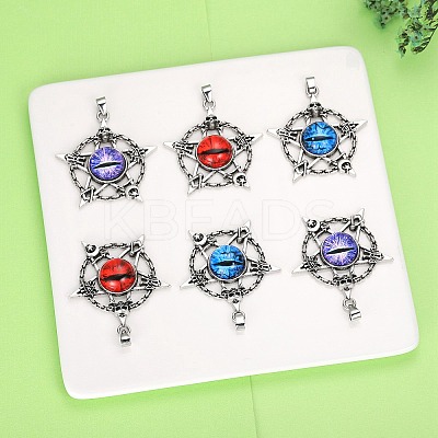 6Pcs 3 Colors Glass Pendants FIND-SZ0003-01-1