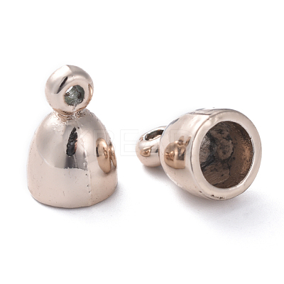 Lead Free & Nickel Free Light Gold Plated Alloy Cord Ends PALLOY-J169-94G-FF-1