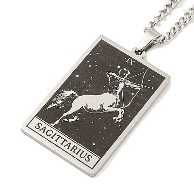 Non-Tarnish 304 Stainless Steel Tarot Pendant Necklaces NJEW-A026-01P-09-1
